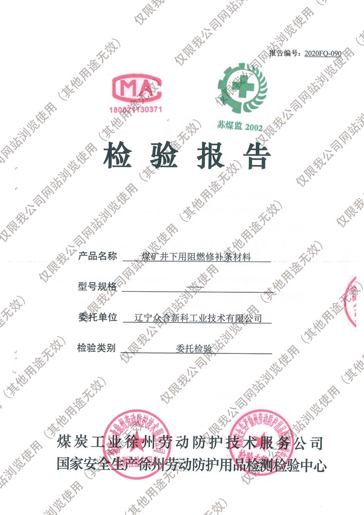 检验报告（修补条）